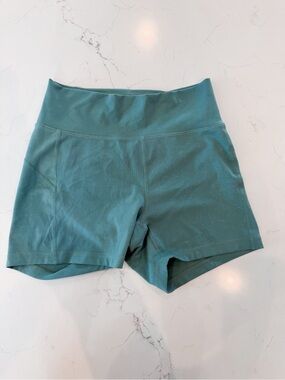 High-Rise Teal Bike Shorts for Women